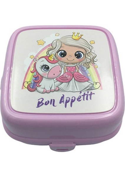 Pembe 3 Bölmeli Çocuk Beslenme Kutusu, Okul ve Piknik Için Güvenli ve Şık