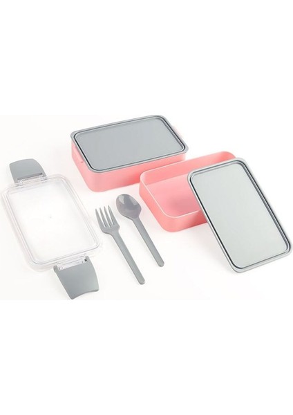 Iki Katlı Mavi Plastik Beslenme Kutusu, Sağlıklı ve Şık Tasarım