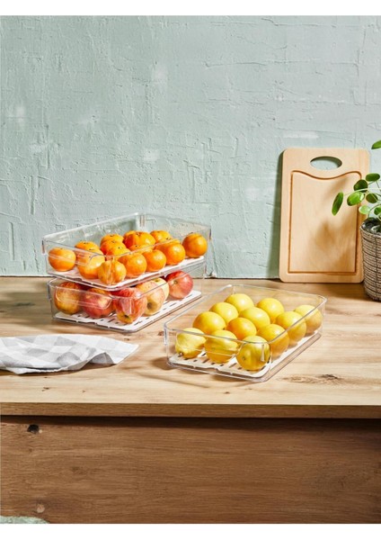 Turuncu Plastik Kapaklı Buzdolabı Saklama Kabı, Organizer, 4l, 30X20X7,5CM fiyatları