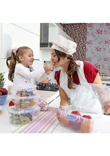 1500 ml Gri Kilitli Kiler Saklama Kabı, Bpa Içermeyen, Bulaşık Makinesinde Yıkanabilir