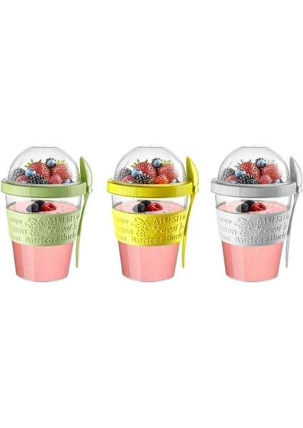 Turuncu 2'li Take'n Go Kapaklı Kaşıklı Yoğurt Kabı