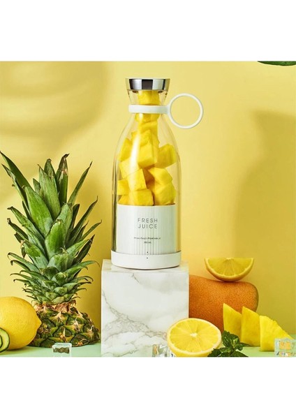 Taşınabilir Kablosuz Kişisel Smoothie El Blender, Beyaz, Hafif ve Pratik Kullanım