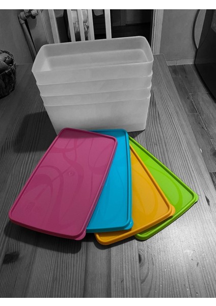 4'lü Çok Renkli Derin Dondurucu Saklama Kabı 3,5 Lt modelleri