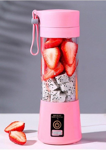 Taşınabilir Şarjlı El Blenderi, Shaker ve Smoothie Hazırlama Aleti, 6 Bıçaklı, Pembe fiyatları