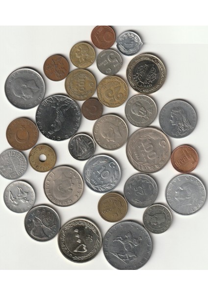 39963687339E71E87E 30ADET Madeni Koleksiyon Başlangıç Seti Yerli/yabancı Paralar modelleri