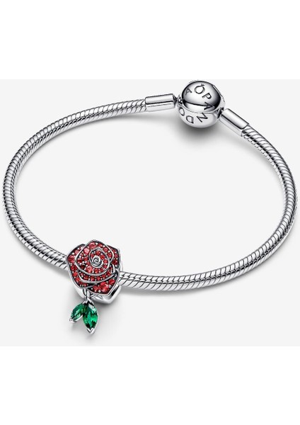Pandora Kırmızı Açan Işıltılı Gül Charm 925 Ayar Gümüş indirimleri