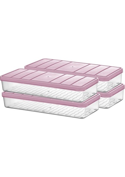 4'lü 1 Lt. Saklama Kabı Seti, Ekru, Pratik ve Şık Mutfak Gereçleri