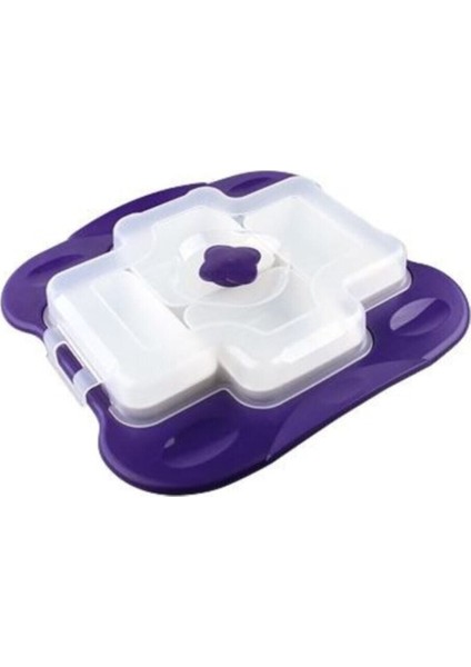 Gri 4 Bölmeli Kapaklı Tepsili Saklama Seti, Pratik ve Şık Kahvaltı Düzeni fiyatları