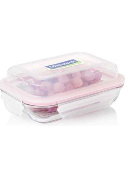 Dikdörtgen Cam Saklama Kabı, 350 Ml, Siyah, Sağlıklı ve Güvenli Saklama Çözümü