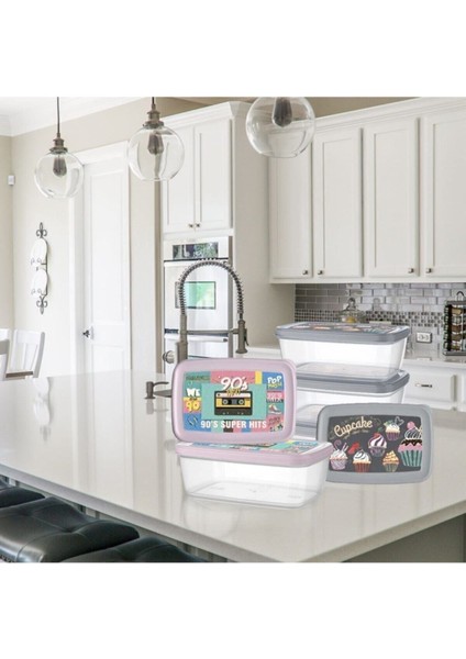 Pratik ve Sağlıklı 4'lü Saklama Kabı Seti, Bulaşık Makinesinde Yıkanabilir