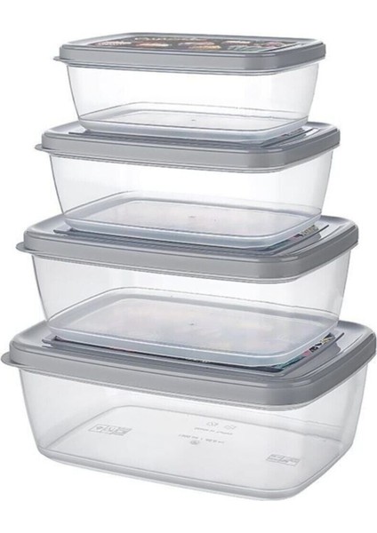 Pratik ve Sağlıklı 4'lü Saklama Kabı Seti, Bulaşık Makinesinde Yıkanabilir modelleri