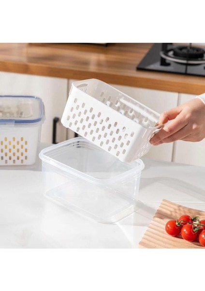 Renkli Süzgeçli Saklama Kabı 1.6 L, Zeytinlik ve Turşuluk, Pembe indirimleri