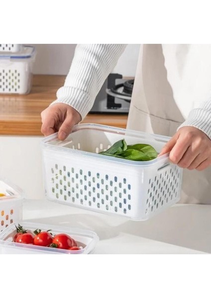 Renkli Süzgeçli Saklama Kabı 1.6 L, Zeytinlik ve Turşuluk, Pembe