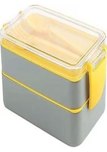 Iki Katlı Gri Beslenme Kutusu, Dayanıklı ve Şık Tasarım