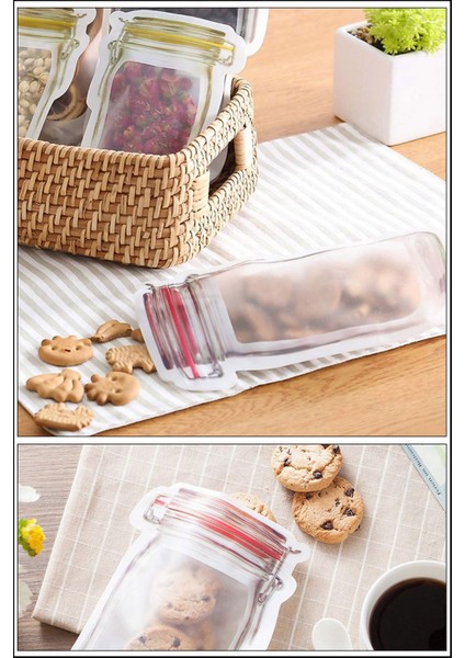 Turuncu 3 Boy 9 Adet Kavanoz Görünümlü Kilitli Saklama Poşeti Seti fiyatları