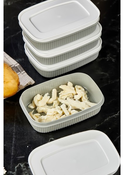 4'lü Çok Amaçlı Saklama Kabı Gri 600 Ml, Pratik ve Şık Saklama Çözümü fiyatları