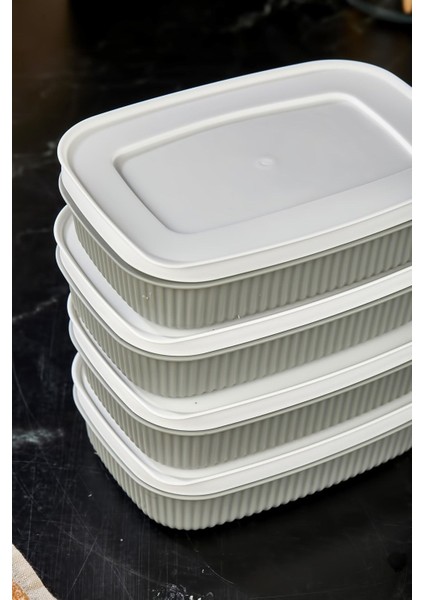 4'lü Çok Amaçlı Saklama Kabı Gri 600 Ml, Pratik ve Şık Saklama Çözümü modelleri