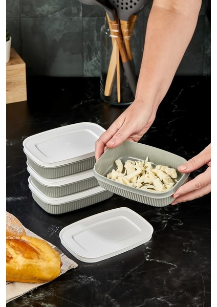 4'lü Çok Amaçlı Saklama Kabı Gri 600 Ml, Pratik ve Şık Saklama Çözümü fırsatları