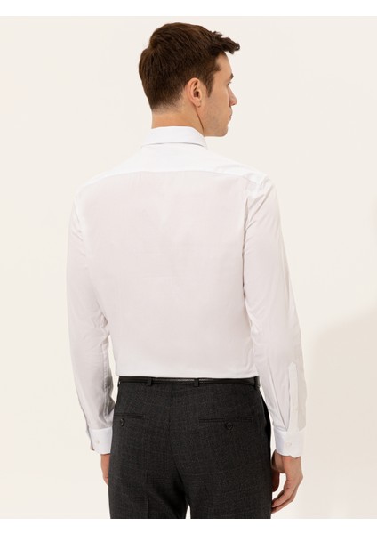 Erkek Beyaz Slim Fit % 100 Pamuk İtalyan Yaka Basic Gömlek 50255242-VR013 fiyatları