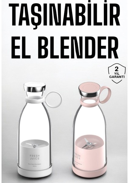 Taşınabilir, Şarjlı ve Çok Renkli El Blenderi ile Pratik Meyve Hazırlama Keyfi
