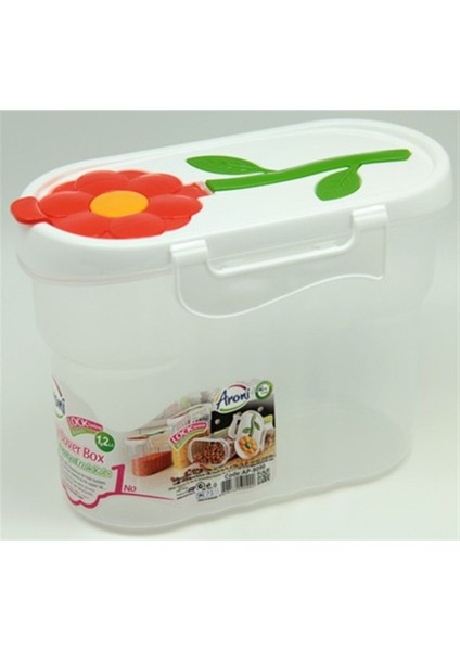 Renkli Kapaklı Saklama Kabı, Sağlıklı ve Dayanıklı, 1,2 Litre