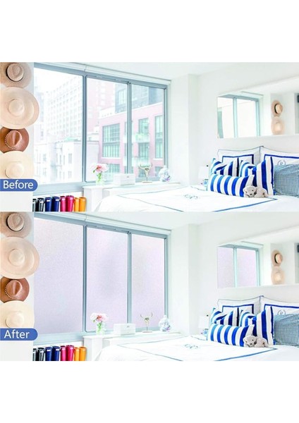 Turuncu Uv Engelleyici Buzlu Cam Filmi 2m x 60CM, Şeffaf ve Dayanıklı.