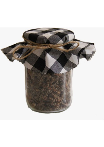 Siyah Kareli Kumaş Kavanoz Kapağı 21 Cm, 10 Adet Fiyatlı, Renkli ve Şık Tasarım