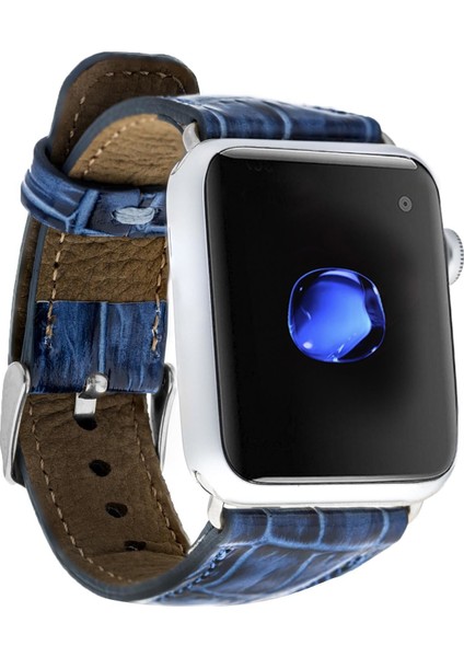 Özel Apple Watch Uyumlu Deri Kordon 42-44-45MM Croco YK07 Fırsat!!!