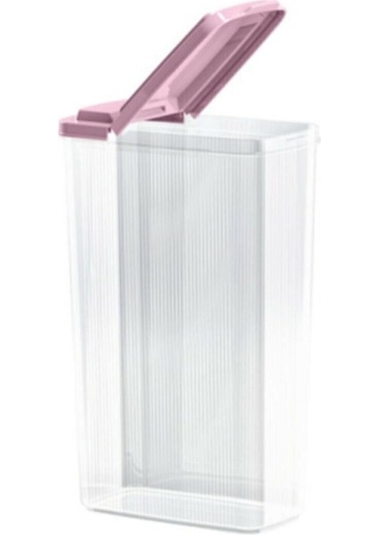 4 Litre Kapaklı Saklama Kabı, Pembe, Şeffaf ve Sağlam, Kullanışlı ve Dayanıklı