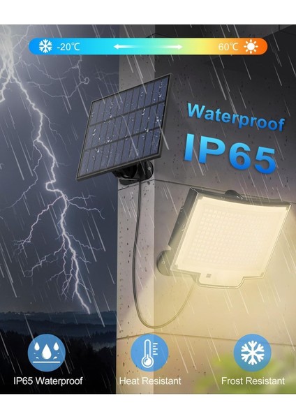 228 LED Solar Dış Mekan Işıkları, 270° Aydınlatma, IP65 Su Geçirmez, 3 Modlu, Geniş Güneş Paneli fırsatları