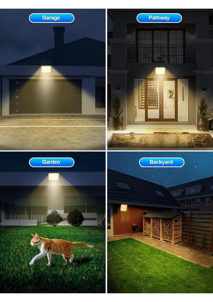 2'li Hareket Sensörlü Güneş Enerjili Işıklar, 172 Led, IP65 Su Geçirmez, Sıcak Işık fiyatları