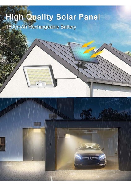 2'li Hareket Sensörlü Güneş Enerjili Işıklar, 172 Led, IP65 Su Geçirmez, Sıcak Işık fırsatları