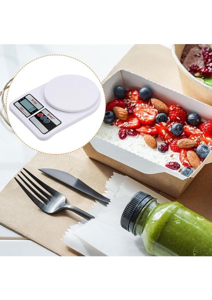 Dijital Mutfak Tartısı 10 Kg Hassas Ölçüm Dara Fonksiyonu 2 Pil Dahil