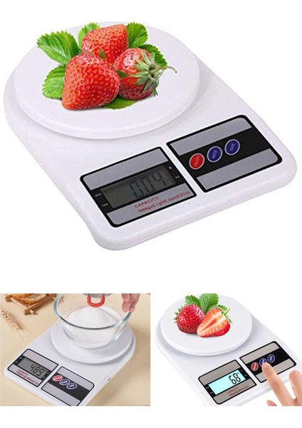 Beyaz Hassas Mutfak Terazisi 10KG Kapasite Farklı Tartı Modlarıyla Kullanışlı