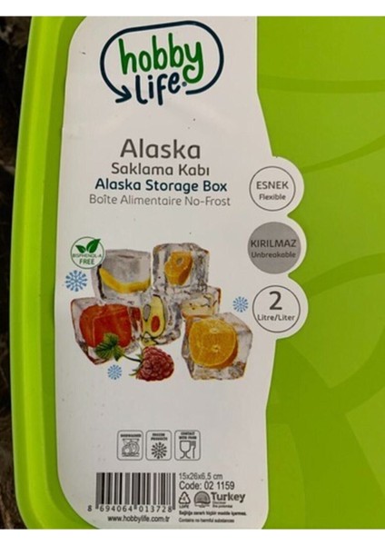 Yeşil 4'lü 2l No Frost Saklama Kabı Seti, Dondurucu Için Uygun fiyatları