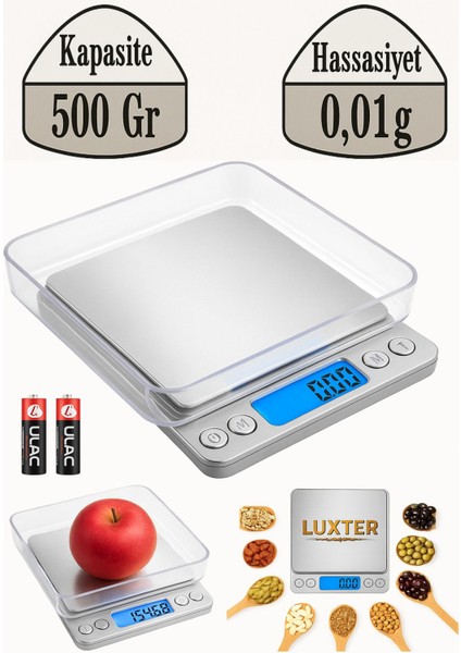 500 gr Hassas Terazi 001 G Mutfak ve Diyet Pilli