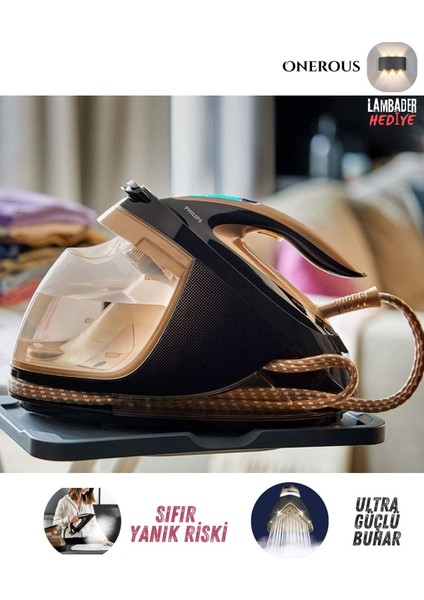 2700 W, 165 G/dk Şok Buhar, 1.8 L Hazne, Bronz, A Sınıf, Buharlı Kazanlı Ütü