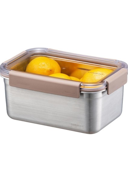 Paslanmaz Çelik Dörtgen Saklama Kabı 1.5 Lt, Kahverengi fiyatları