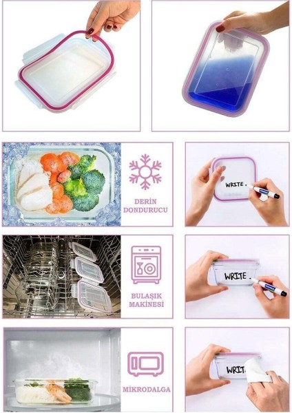 Dikdörtgen Cam Saklama Kabı 715 Ml, Ekru, Sağlıklı ve Şık Saklama Çözümü modelleri