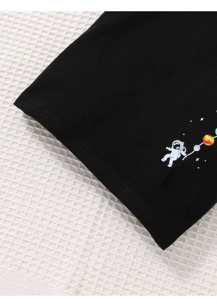 Kids Astronot Balon Gezegenler Baskılı Oversize Çocuk T-Shirt indirimleri