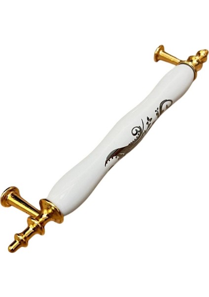 Porselen Kulp Sarmaşık Desenli 128MM(12.8CM) Ayakları Altın Sarısı Mobilya Çekmece Kapak Kulbu fırsatları