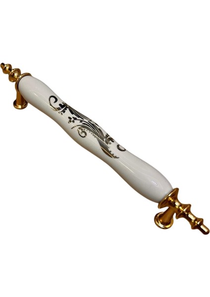 Porselen Kulp Sarmaşık Desenli 128MM(12.8CM) Ayakları Altın Sarısı Mobilya Çekmece Kapak Kulbu indirimleri