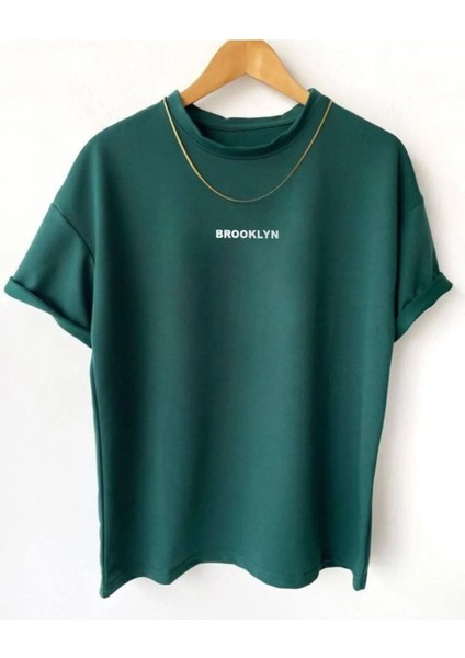 Nefti Yeşil Brooklyn Unisex Oversize T-Shirt