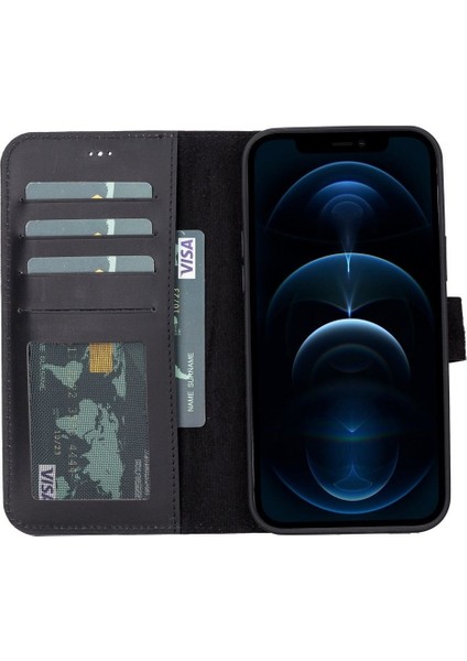 Mulvxurg URG02 Apple Iphone 13 Pro Uyumlu Deri Cüzdanlı Kılıf Liluri G1 Siyah (Mulvix) fiyatları