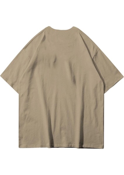 Büyük Beden Essentials Küçük Baskılı Pamuk Oversize Bisiklet Yaka T-Shirt fiyatları