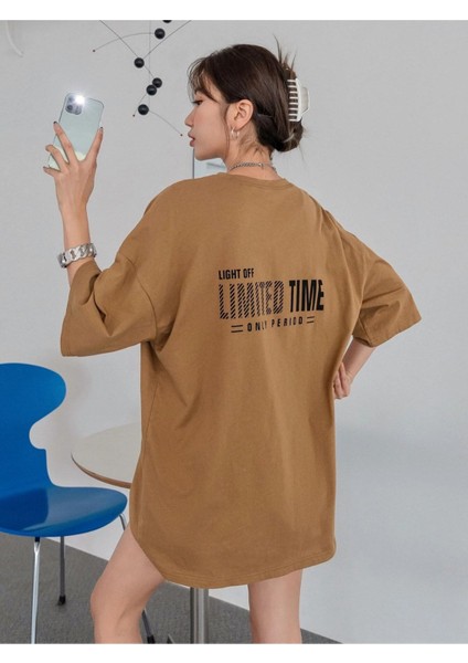 Light Off Limited Time Baskılı Oversize T-Shirt