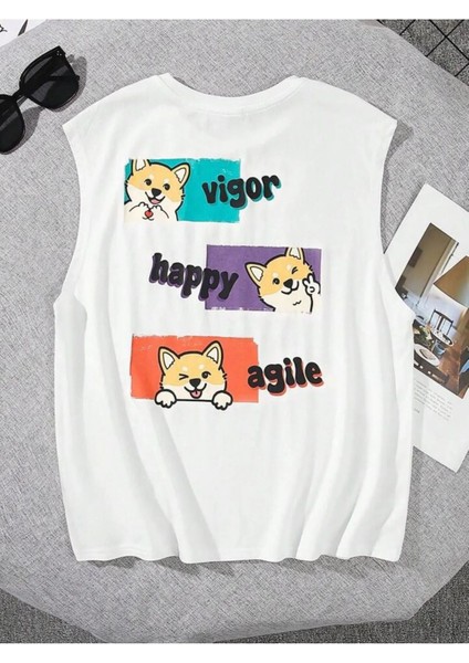 Çocuk Vigor Happy Baskılı Kolsuz %100 Pamuk T-Shirt fiyatları