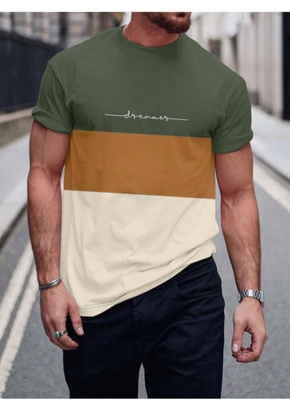 Unisex Büyük Beden Dreams Baskılı 3 Renk Oversize T-Shirt