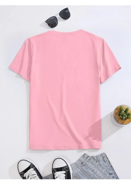 Kids City Lights Brooklyn Baskılı Oversize Bisiklet Yaka Pembe Çocuk T-Shirt fiyatları