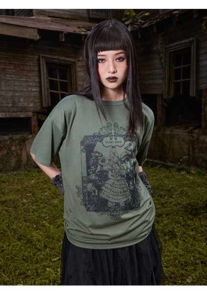 Orman Perisi Forest Fairy Baskılı Gothic Oversize T-Shirt fiyatları